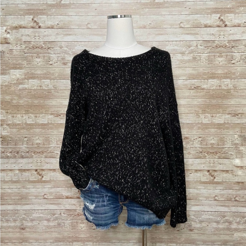 AEO Vintage Boyfriend Black & Gold Sweater Sz XL